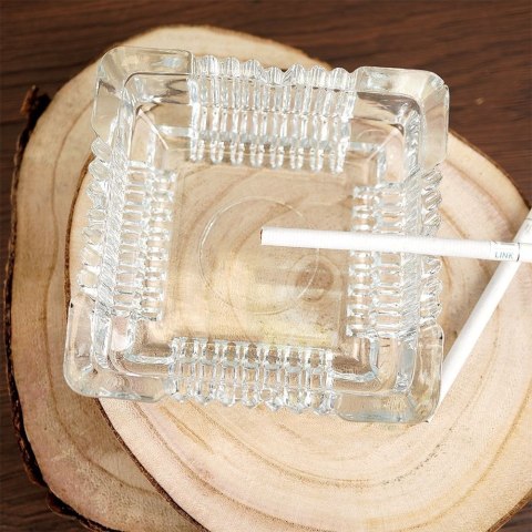 Popielniczka Szklana Kwadratowa Ozdobna Kryształ 105 cm VILDE