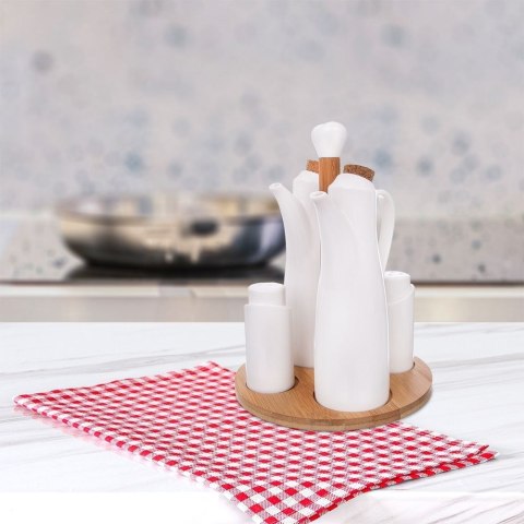 Porcelanowy Przyprawnik 5 Elementów Klasyczna Biel ORION