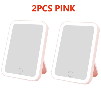 3-kolorowe lusterko kosmetyczne LED z ekranem dotykowym, ładowane przez USB, ściemniane lusterko do makijażu 3 jasności, przenośne