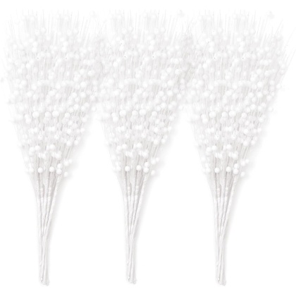 60 Głów Brokatowe Jagody Sztuczne Kwiaty Ozdoby na Choinkę Dekoracja Wazon DIY Wieniec Rękodzieło Dekoracje Domu Navidad Supplies