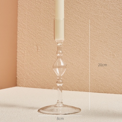 Nowoczesny szklany świecznik Nordic Home Decor Przezroczysty szklany świecznik Świeczki Ozdoby do dekoracji domu Świecznik
