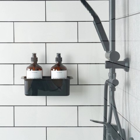 Półka Pod Prysznic Czarna na Przyssawki Duża 235 x 135 cm VILDE