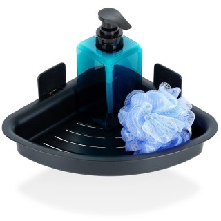 Półka Pod Prysznic Narożna Czarna Przyklejana Taśma 3M VILDE