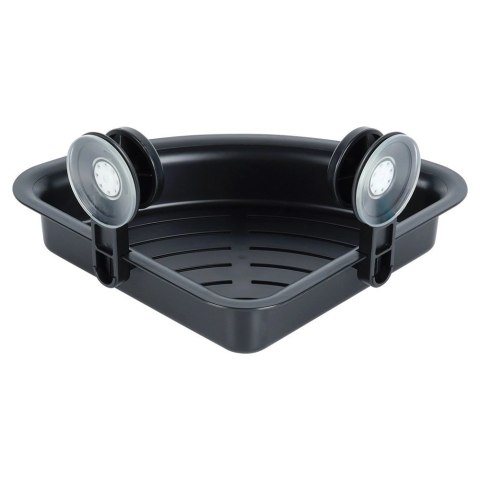 Półka Pod Prysznic Narożna Czarna na Przyssawki VILDE 28 x 22 cm