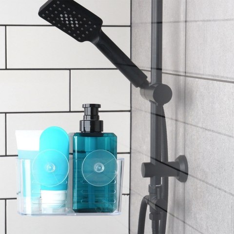 Półka Pod Prysznic Wysoka Przezroczysta na Przyssawki 155 cm BS