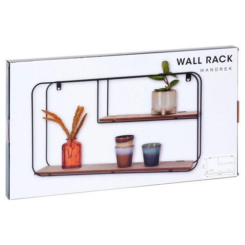 Półka Ścienna Metalowa LOFT 2 Poziomy Czarny 52 x 105 cm TRENDS4YOU