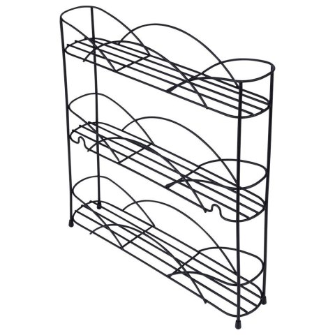 Półka na Przyprawy Metalowa Czarna Stojąca Loft VILDE 33,5 x 6,5 x 33,5 cm