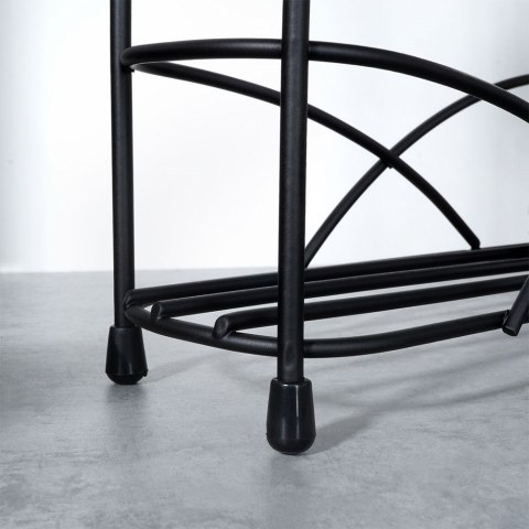 Półka na Przyprawy Metalowa Czarna Stojąca Loft VILDE 33,5 x 6,5 x 33,5 cm