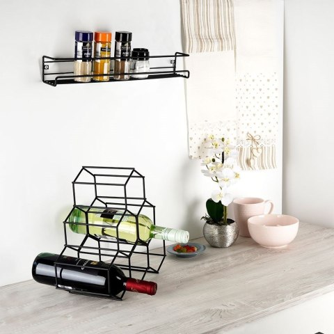 Półka na Przyprawy Metalowa Czarna Wisząca LOFT 40 x 65 cm VILDE