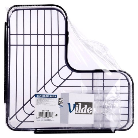 Półka pod Prysznic Metalowa Łazienkowa Czarna Przyklejana VILDE 26,5x26,5cm