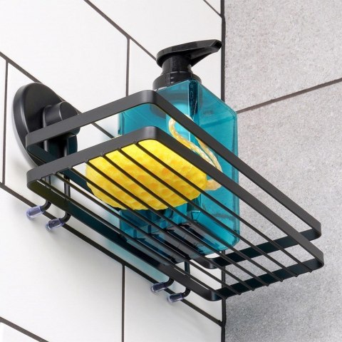 Półka pod Prysznic Ścienna Metalowa Czarna BATHROOM SOLUTIONS 25x10x8,5 cm