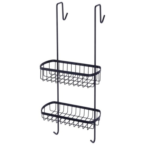 Półka pod Prysznic Zawieszana Metalowa Czarna Solidna VILDE 22x19x54,5 cm