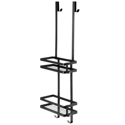 Półka pod prysznic metalowa czarna zawieszana 23x10,5x75 cm