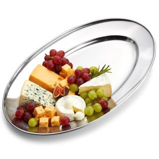 Półmisek Stalowy Owalny Duży Taca do Serwowania 34 x 215 cm VILDE