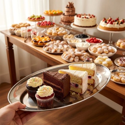 Półmisek stalowy owalny 32x20 cm