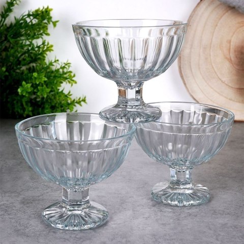 Pucharki do Lodów Szklane 3 szt. 180 ml Desery Galaretki Trwałe EH