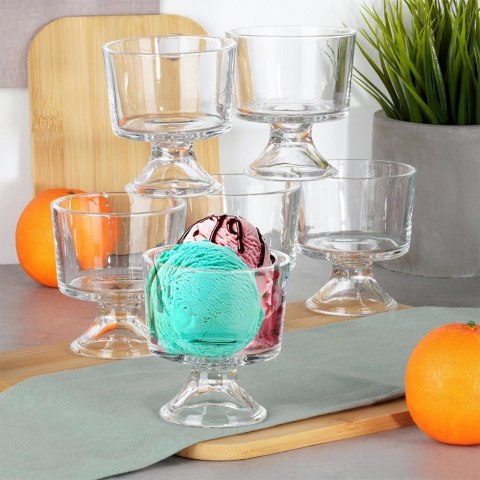 Pucharki do Lodów Szklane 6 szt. Desery Galaretki 290 ml VILDE