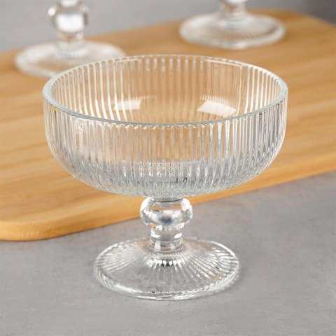 Pucharki do Lodów Szklane 6 szt. Ryflowane 270 ml Desery VILDE