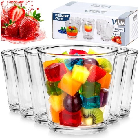 Pucharki na desery, przekąski szklane 180 ml 6 szt.