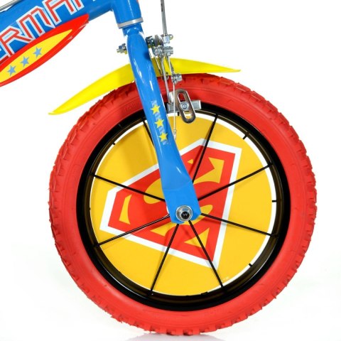 Rower dziecięcy Dino SUPERMAN 14" 2024 niebieski