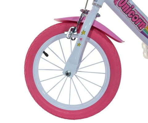 Rowerek Rower Dziecięcy dla Dzieci Dziewczynki z Bocznymi Kółkami DINO 14"