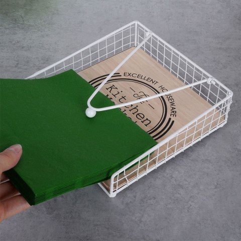 Serwetnik Metalowy Biały z Dociskiem EXCELLENT HOUSEWARE 18,5 x 18,5 cm