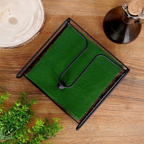 Serwetnik Metalowy Czarny z Dociskaczem 19 x 19,5 cm do Stolu VILDE