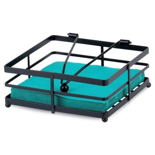 Serwetnik Stojak na Serwetki z Dociskiem Metalowy Czarny NAVA 18 x 18 cm