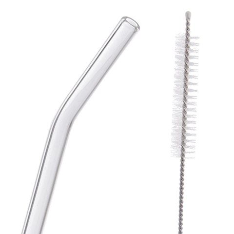 Słomki Szklane Borokrzemowe z Czyścikiem 4 szt. 20 cm Grube ORION