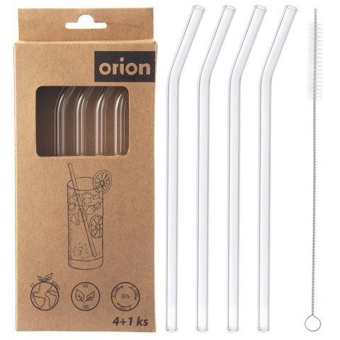 Słomki Szklane Borokrzemowe z Czyścikiem 4 szt. 20 cm Grube ORION