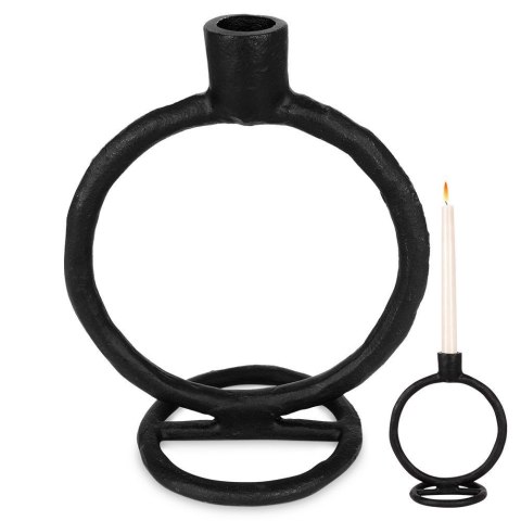 Świecznik Dekoracyjny Ozdobny Aluminiowy Czarny ORION 19 cm