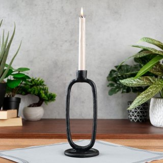 Świecznik Dekoracyjny Ozdobny Aluminiowy Czarny ORION 24 cm