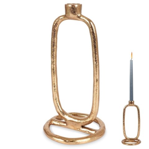 Świecznik Dekoracyjny Ozdobny Aluminiowy Złoty ORION 24 cm