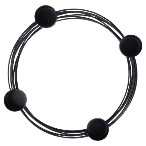 Świecznik Dekoracyjny Ozdobny Metalowy Czarny na 4 Świeczki ORION 28x3,5 cm