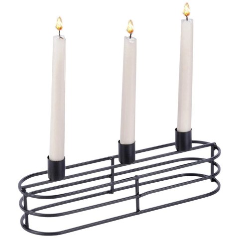 Świecznik Metalowy Czarny na 3 Świeczki HOME STYLING COLLECTION LOFT