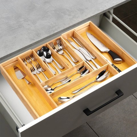 Wkład na Sztućce do Szuflady VILDE Bambus Rozsuwany 35,5-54,5 cm