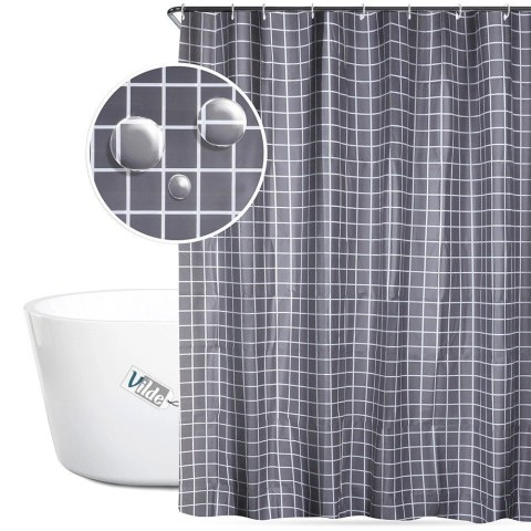 Zasłona Prysznicowa 180 x 180 cm VILDE Wodoodporna PEVA W Kratkę