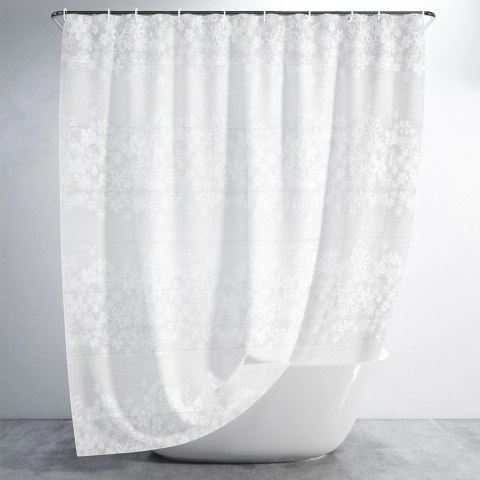 Zasłona Prysznicowa 180 x 180 cm VILDE Wodoodporna PEVA Wzór Kwiatowy