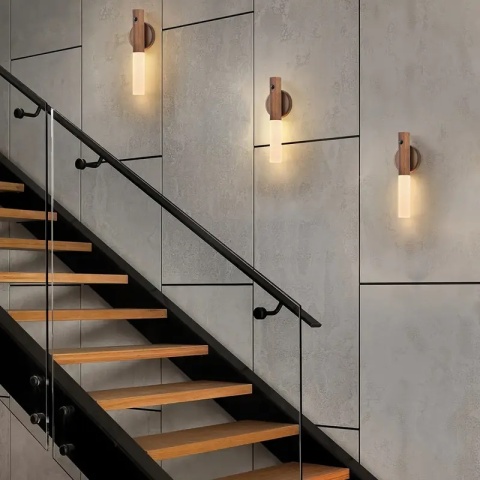 Inteligentny czujnik ruchu Lampka nocna LED Akumulatorowa magnetyczna lampa ścienna Przenośna do przedpokoju Sypialnia Schody