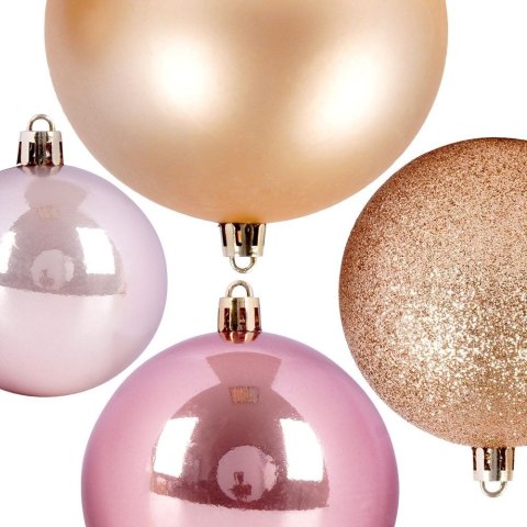 Zestaw Bombki Choinkowe Świąteczne Różowe Nietłukące Solidne VILDE 26 szt.