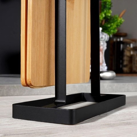 Zestaw Deski do Krojenia Stojak Bambusowe Solidne EXCELLENT HOUSEWARE 6 Szt