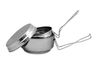 Zestaw Kempingowy Stal Nierdzewna Garnki Pokrywka KUBISPORT 2 szt.