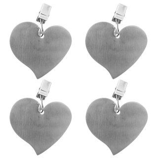 Zestaw Klipsy Obciążniki do Obrusu Serduszka Serca Stalowe 4 szt. ORION 6 cm