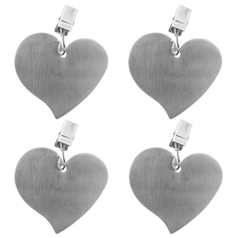 Zestaw Klipsy Obciążniki do Obrusu Serduszka Serca Stalowe 4 szt. ORION 6 cm