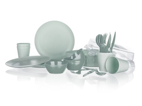 Zestaw Naczyń Przyborów Kempingowych Talerze Miski Kubki KUBISPORT 26 szt