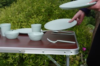 Zestaw Naczyń Przyborów Kempingowych Talerze Miski Kubki KUBISPORT 26 szt