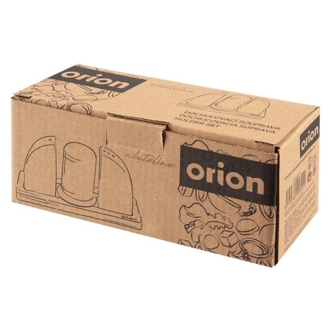 Zestaw Solniczka Pieprzniczka Porcelanowa Biała ze Stojakiem ORION 4 el.