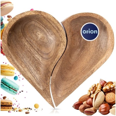 Zestaw Talerzy do Serwowania Drewno MANGO 2 szt. Serce 30,5 x 27 cm