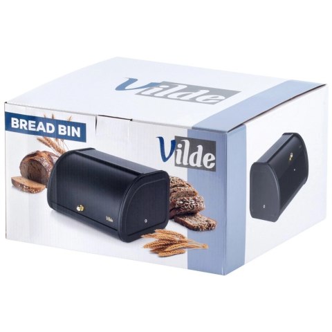 Chlebak Pojemnik na Chleb Metalowy Czarny Solidny VILDE 30 x 26,5 x 17,5 cm