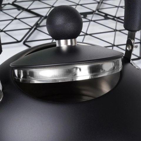 Czajnik z Gwizdkiem Stalowy Czarny Indukcja Gaz Tradycyjny VILE 3 L